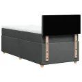 cadre de lit avec matelas Gris foncé 90x200 cm Tissu
