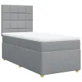 cadre de lit avec matelas Gris clair 90x200 cm Tissu