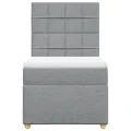 cadre de lit avec matelas Gris clair 90x200 cm Tissu