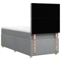cadre de lit avec matelas Gris clair 90x200 cm Tissu
