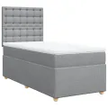 cadre de lit avec matelas Gris clair 90x200 cm Tissu