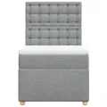 cadre de lit avec matelas Gris clair 90x200 cm Tissu