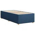 Cadre de lit sans matelas bleu 90x190 cm tissu