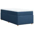 cadre de lit avec matelas Bleu 90x190 cm Tissu