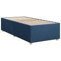 cadre de lit avec matelas Bleu 90x190 cm Tissu