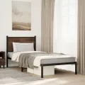 Cadre de lit en métal sans matelas chêne marron 90x190 cm