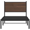 Cadre de lit en métal sans matelas chêne marron 90x190 cm