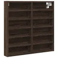 Armoire à vitrine chêne marron 60x8,5x58 cm bois d'ingénierie