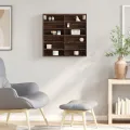 Armoire à vitrine chêne marron 60x8,5x58 cm bois d'ingénierie