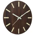 Horloge murale et échelles et aiguilles lumineuses marron Ø30cm