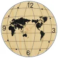 Horloge murale jaune et noir Ø50 cm bois d'ingénierie