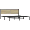 Cadre de lit en métal sans matelas chêne sonoma 180x200 cm