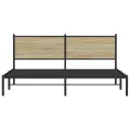 Cadre de lit en métal sans matelas chêne sonoma 180x200 cm
