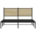 Cadre de lit en métal sans matelas chêne sonoma 140x200 cm