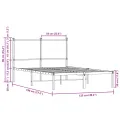 Cadre de lit en métal sans matelas chêne marron 120x190 cm