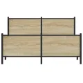 Cadre de lit en métal sans matelas chêne sonoma 140x190 cm
