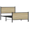 Cadre de lit en métal sans matelas chêne sonoma 100x200 cm
