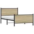 Cadre de lit en métal sans matelas chêne sonoma 100x200 cm