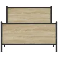 Cadre de lit en métal sans matelas chêne sonoma 100x200 cm