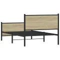 Cadre de lit en métal sans matelas chêne sonoma 100x200 cm
