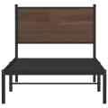 Cadre de lit en métal sans matelas chêne marron 75x190 cm