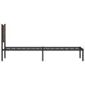 Cadre de lit en métal sans matelas chêne marron 75x190 cm