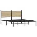 Cadre de lit en métal sans matelas chêne sonoma 137x190 cm