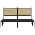 Cadre de lit en métal sans matelas chêne sonoma 137x190 cm