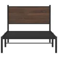 Cadre de lit en métal sans matelas chêne marron 100x200 cm
