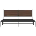 Cadre de lit en métal sans matelas chêne marron 180x200 cm