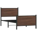 Cadre de lit en métal sans matelas chêne marron 80x200 cm