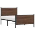 Cadre de lit en métal sans matelas chêne marron 80x200 cm