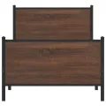 Cadre de lit en métal sans matelas chêne marron 80x200 cm