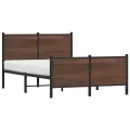 Cadre de lit en métal sans matelas chêne marron 120x200 cm