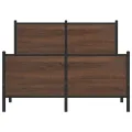 Cadre de lit en métal sans matelas chêne marron 120x200 cm