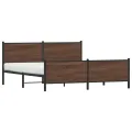 Cadre de lit en métal sans matelas chêne marron 200x200 cm