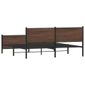 Cadre de lit en métal sans matelas chêne marron 200x200 cm