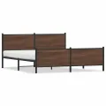 Cadre de lit en métal sans matelas chêne marron 183x213 cm