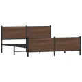 Cadre de lit en métal sans matelas chêne marron 183x213 cm