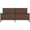 Cadre de lit en métal sans matelas chêne marron 183x213 cm