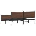 Cadre de lit en métal sans matelas chêne marron 183x213 cm