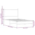 Cadre de lit en métal sans matelas chêne fumé 80x200 cm