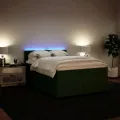 cadre de lit et matelas Vert foncé 140x200cm Velours