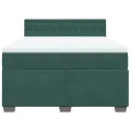 cadre de lit et matelas Vert foncé 140x200cm Velours