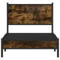 Cadre de lit en métal sans matelas chêne fumé 90x200 cm