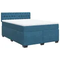 cadre de lit et matelas bleu 160x200 cm velours