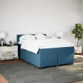 cadre de lit et matelas bleu 160x200 cm velours
