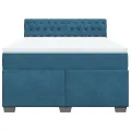cadre de lit et matelas bleu 160x200 cm velours