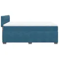 cadre de lit et matelas bleu 160x200 cm velours
