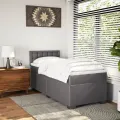 cadre de lit avec matelas Gris 90x200 cm Similicuir